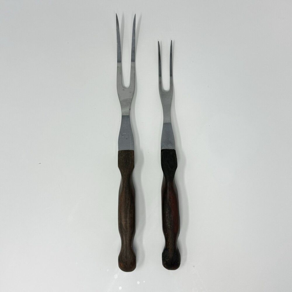 CUTCO Meat Turning Fork 26 27 Carving Fork Brown Swirl Handle VTG